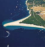 Zlatni Rat (golden cape) beach in Bol